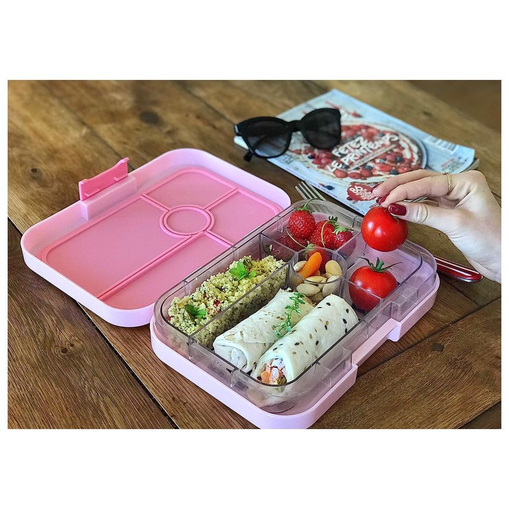 Yumbox - Capri Tapas Rainbow 4 Compartment Lunch Box - Pink