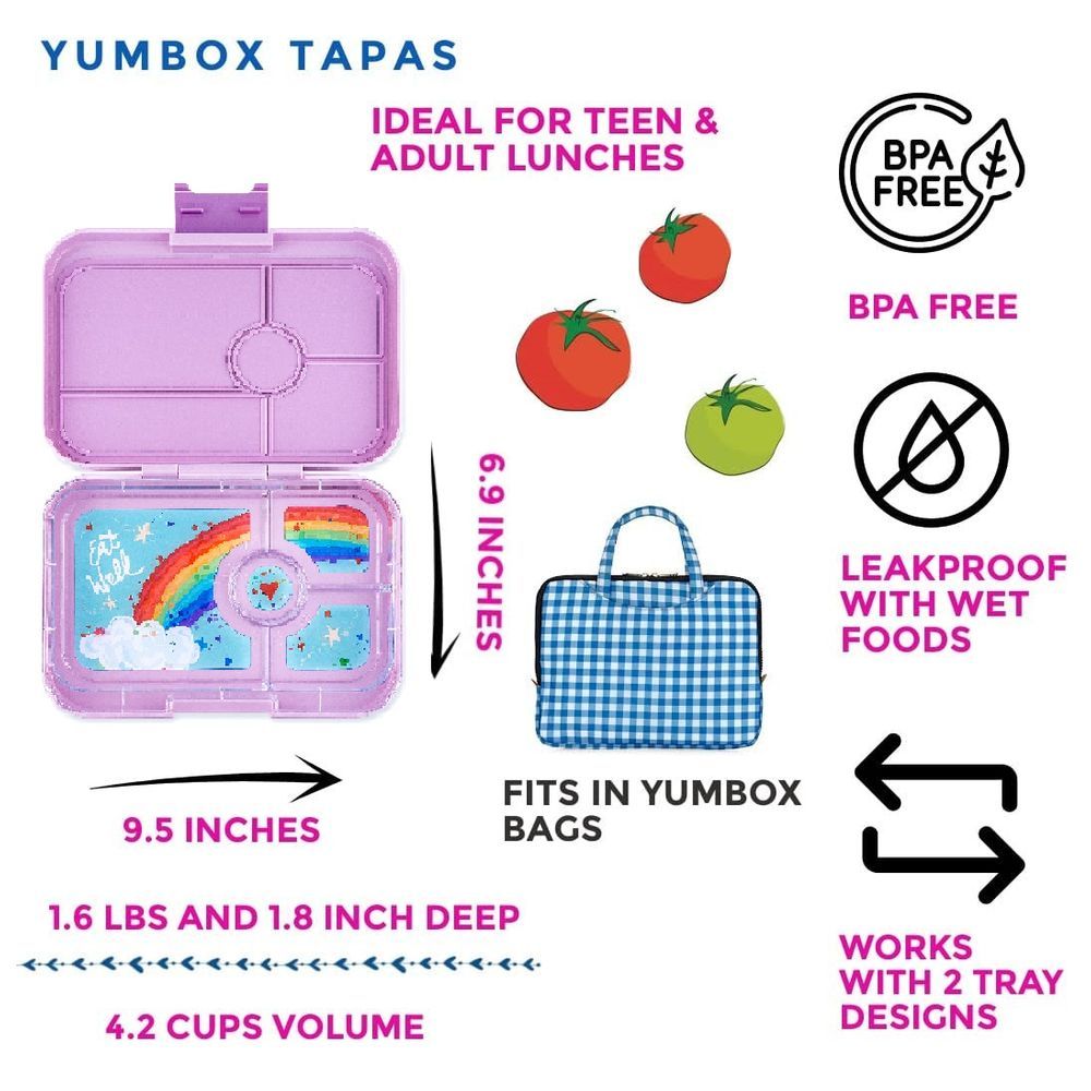 Yumbox - Seville Tapas Rainbow 4 Compartment Lunch Box - Purple