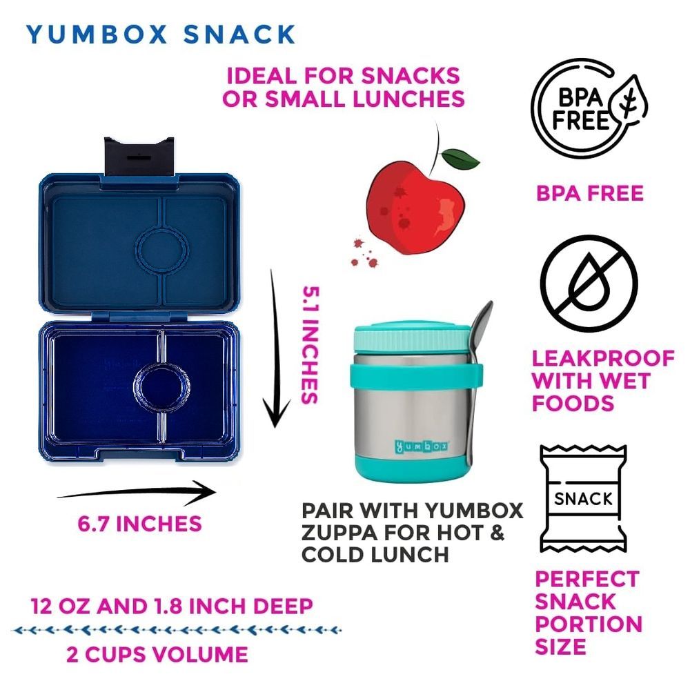 Yumbox - Monte Carlo 3 Compartment Snack Box - Blue