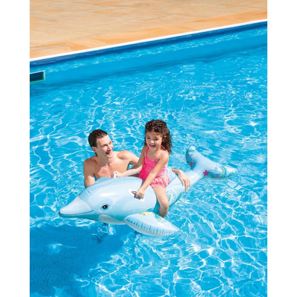 Lil Dolphin Ride On - Inflatable Pool Float - Blue