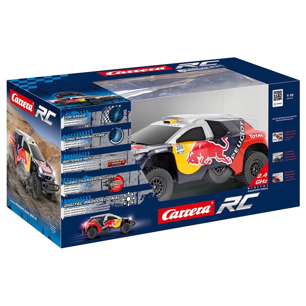 Carrera - Remote Control Peugeot Bull Car - Red