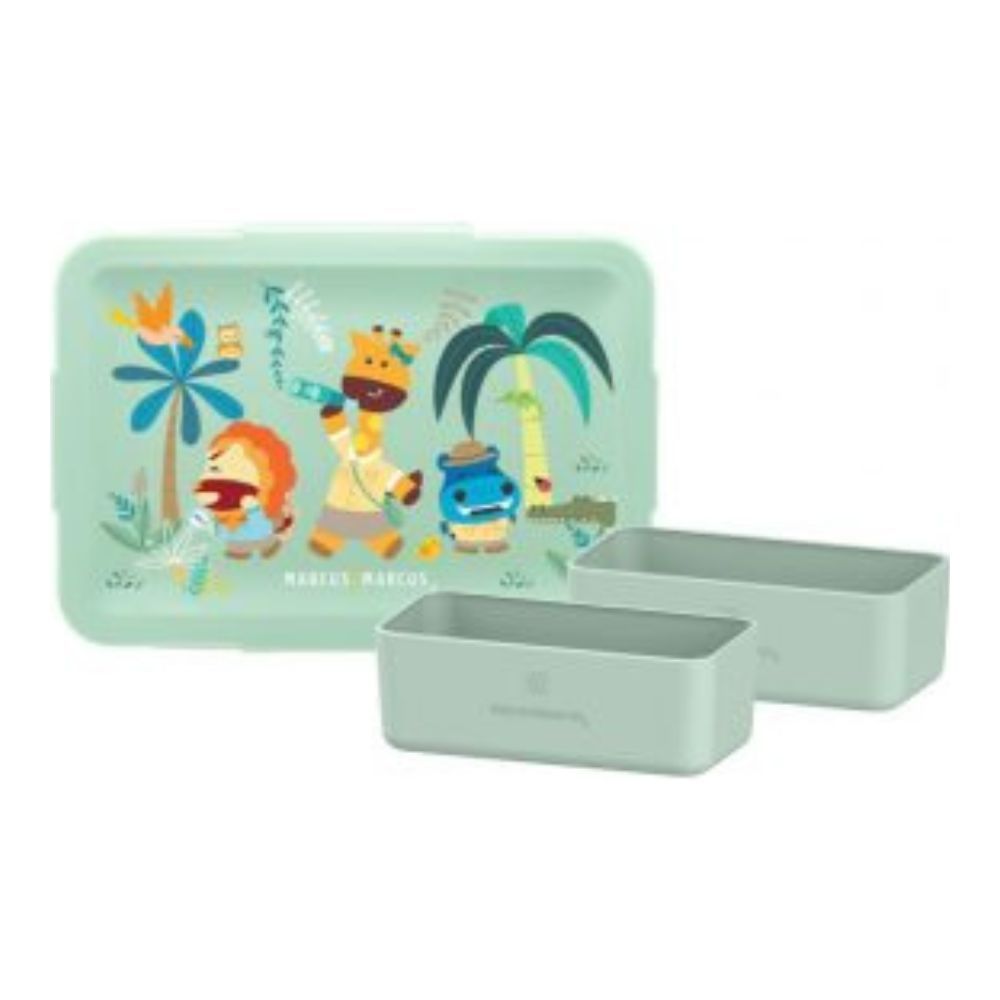 Marcus & Marcus - Bento Lunch Box With Two Silicone Removable Compartments (Jungle)