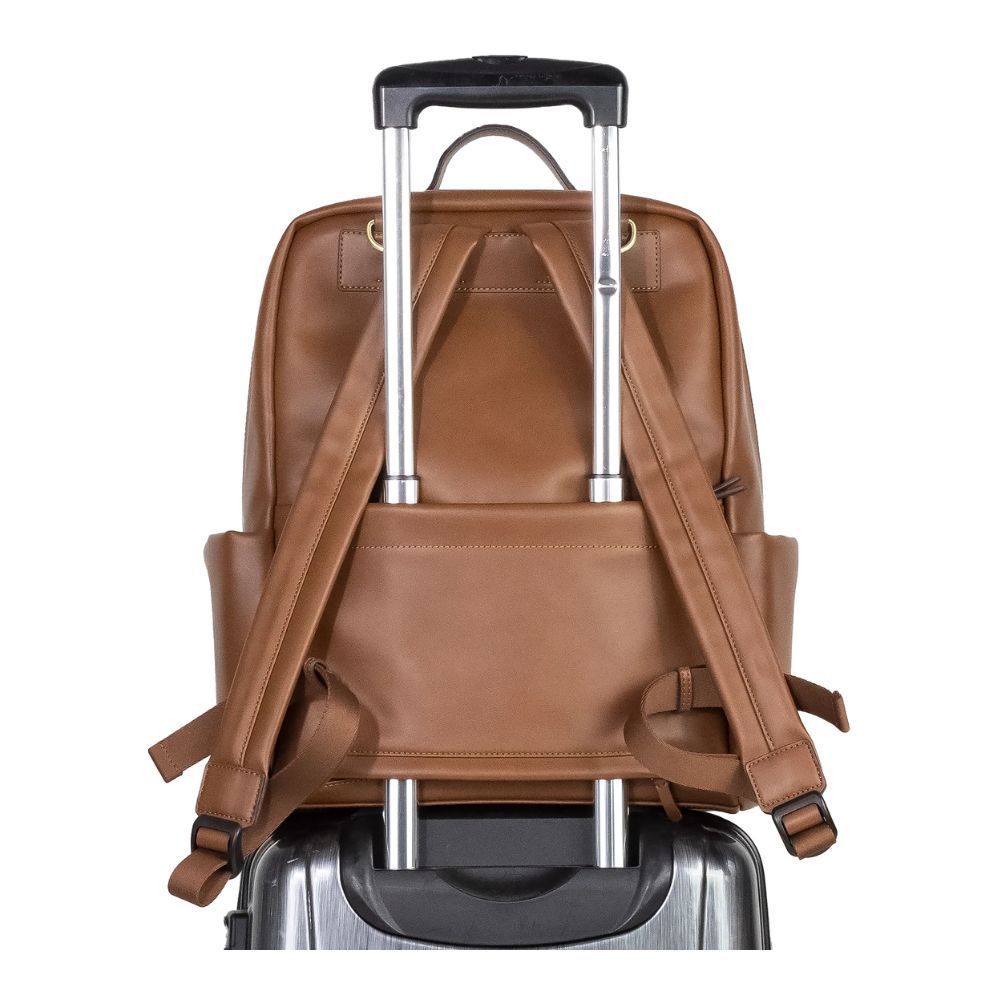 TWELVElittle - Peek-A-Boo Large Diaper Backpack With Changing Mat & Travel Sleeve-Brown Toffee