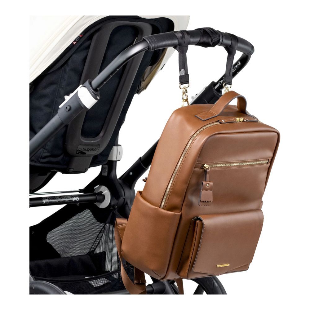 TWELVElittle - Peek-A-Boo Large Diaper Backpack With Changing Mat & Travel Sleeve-Brown Toffee