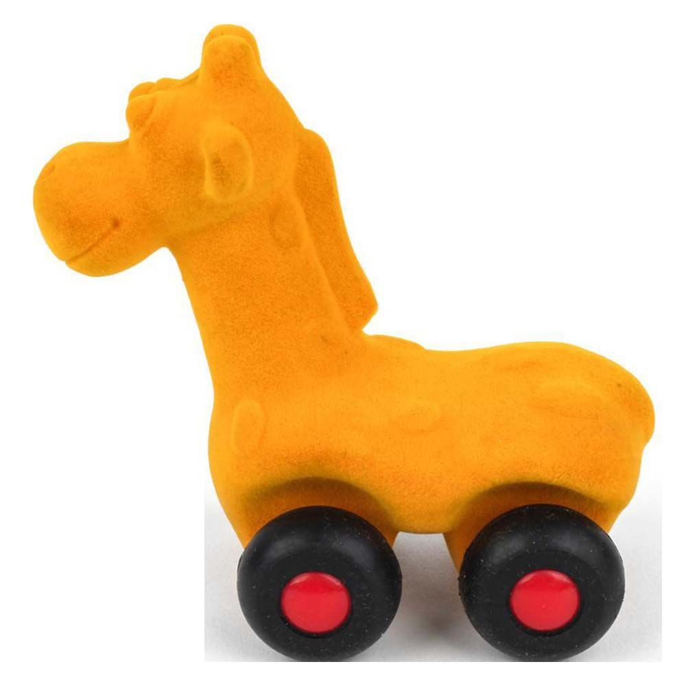 Rubbabu - Aniwheelies Giraffe Small - Warm Yellow