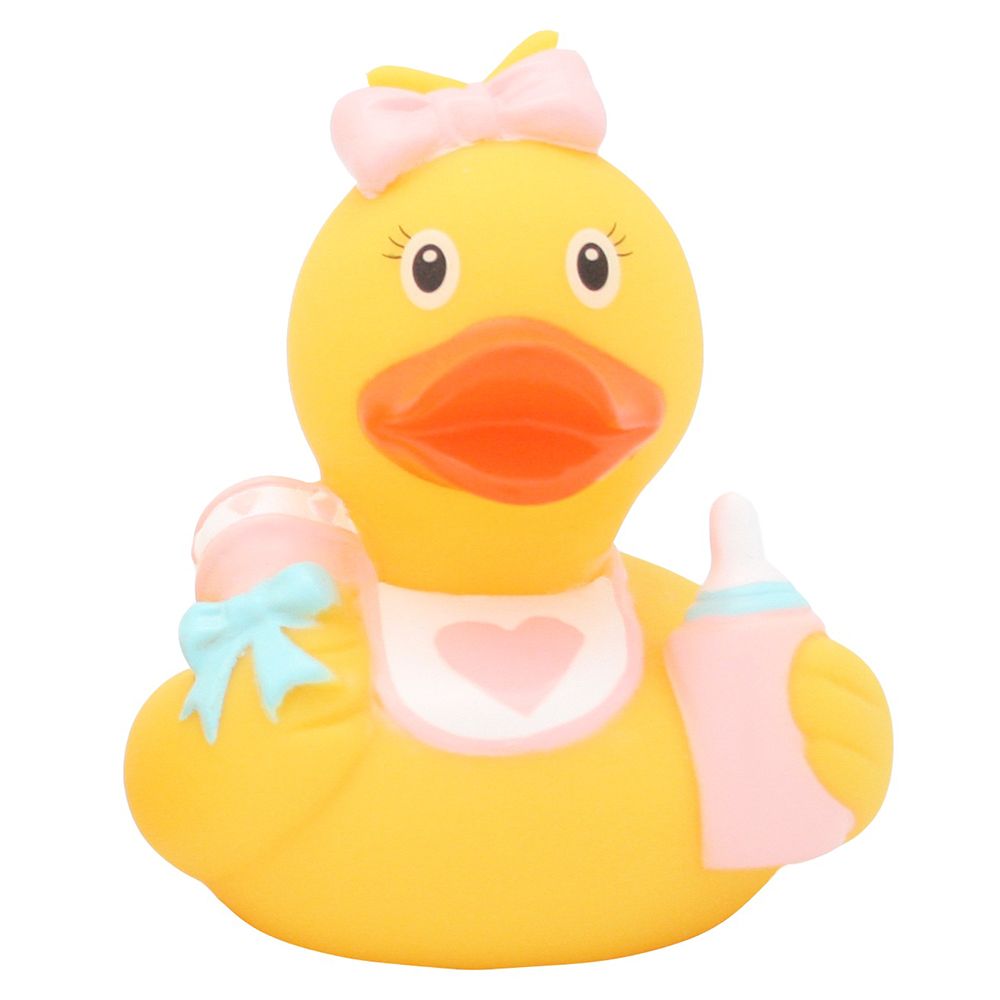 LILALU - Baby Girl Rubber Duck - Yellow & Pink