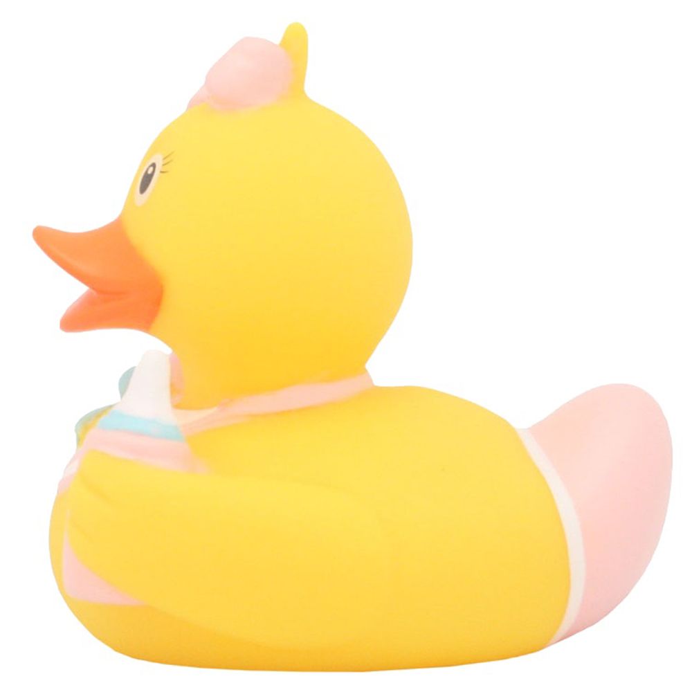 LILALU - Baby Girl Rubber Duck - Yellow & Pink