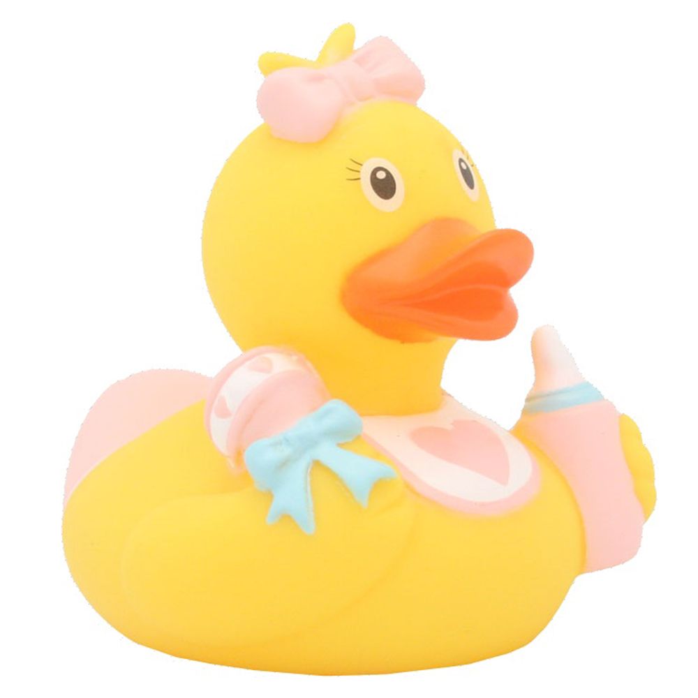 LILALU - Baby Girl Rubber Duck - Yellow & Pink