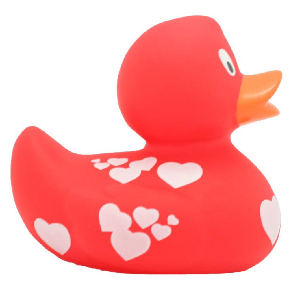 LILALU - Rubber Duck with White Hearts - Red