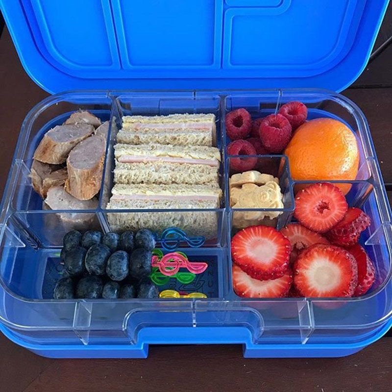 Munchbox Bento - Maxi 6 Compartments Lunchbox - Blue Hero