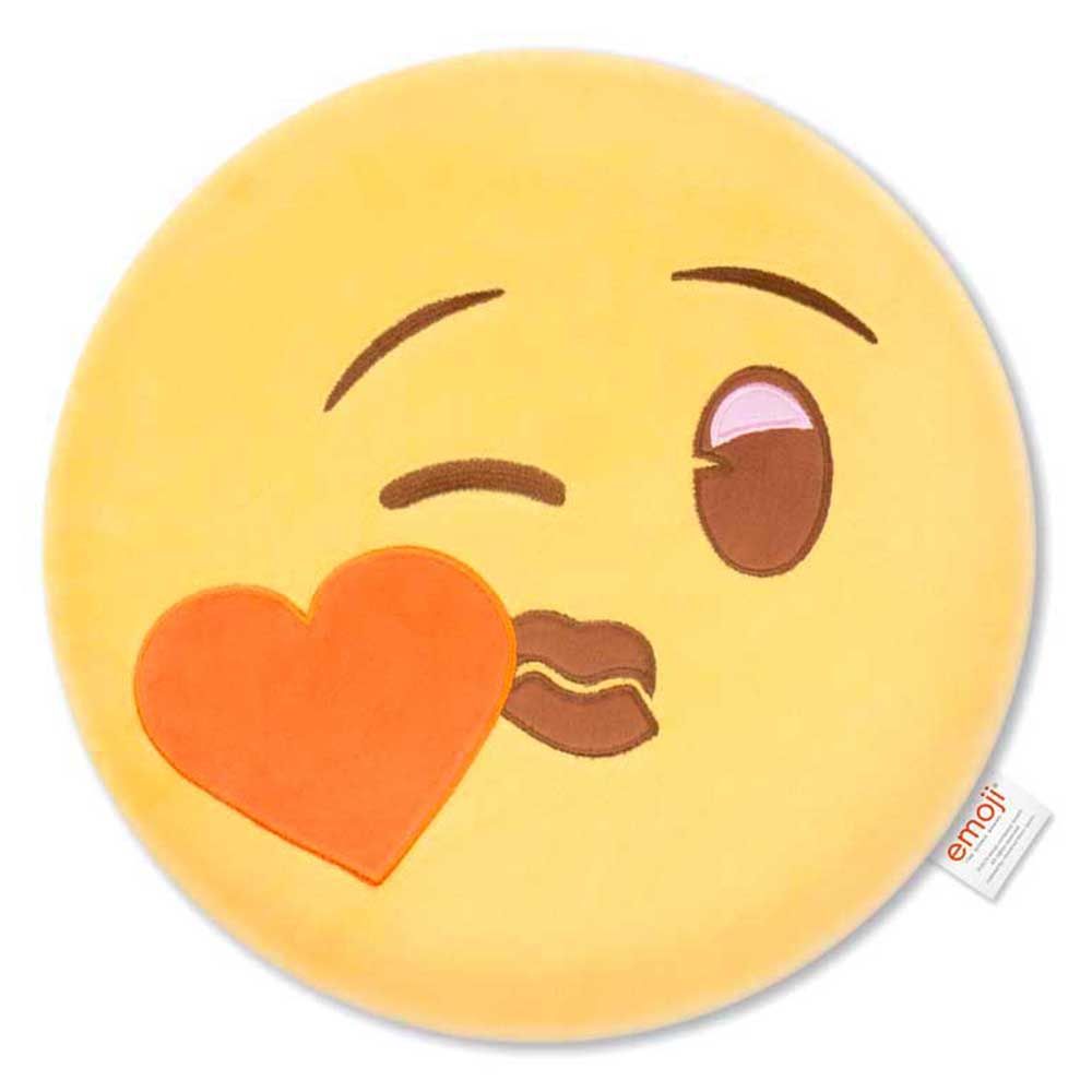 emoji - Pillow Heart Kiss Printed - Yellow