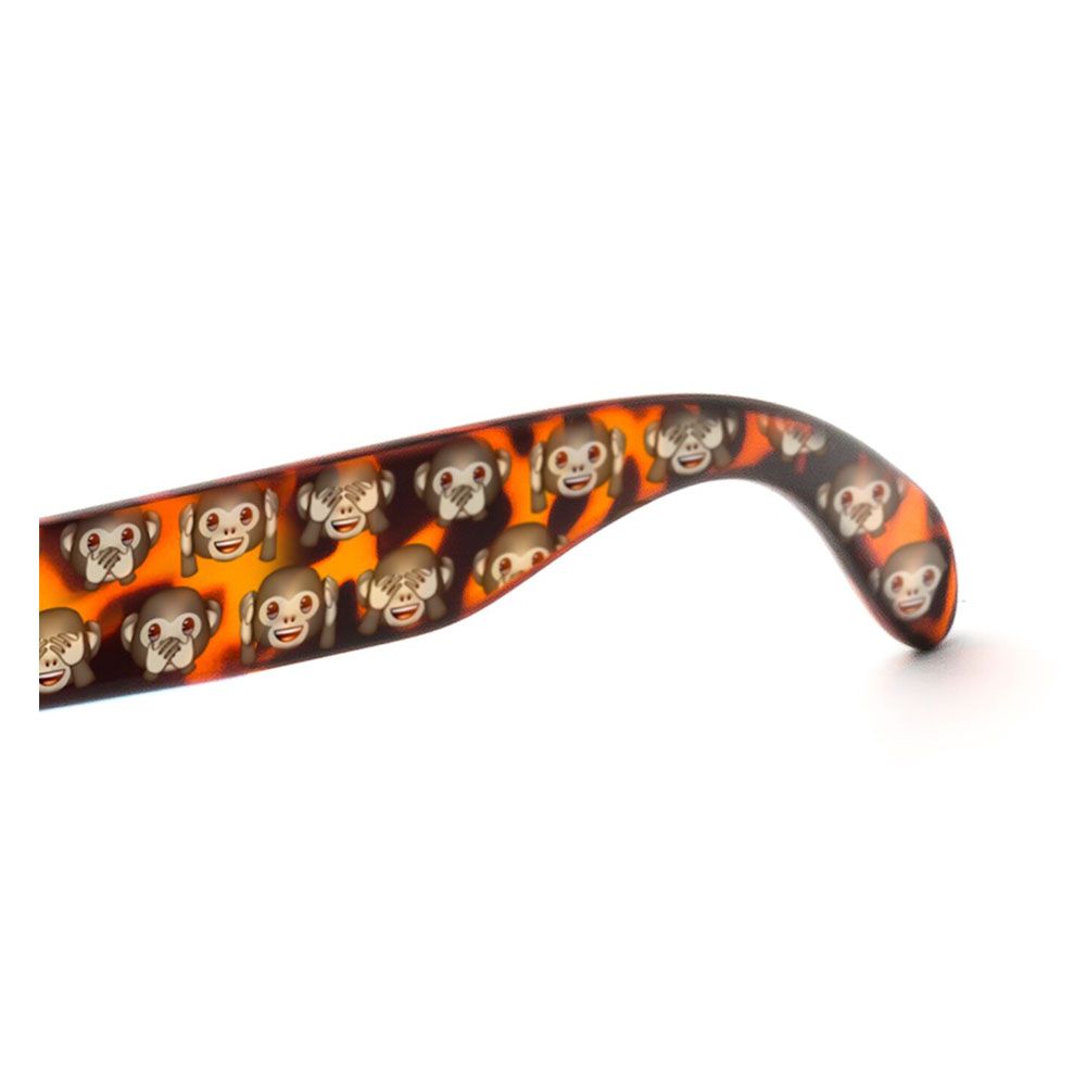 emoji - Sunglasses Monkey Tortoise - Ice Blue & Brown