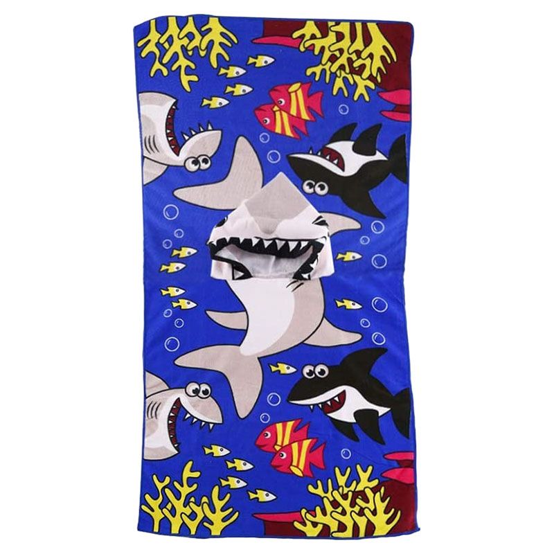 UKR - Shark Printed Kids Hooded Towel - 60x120 cm