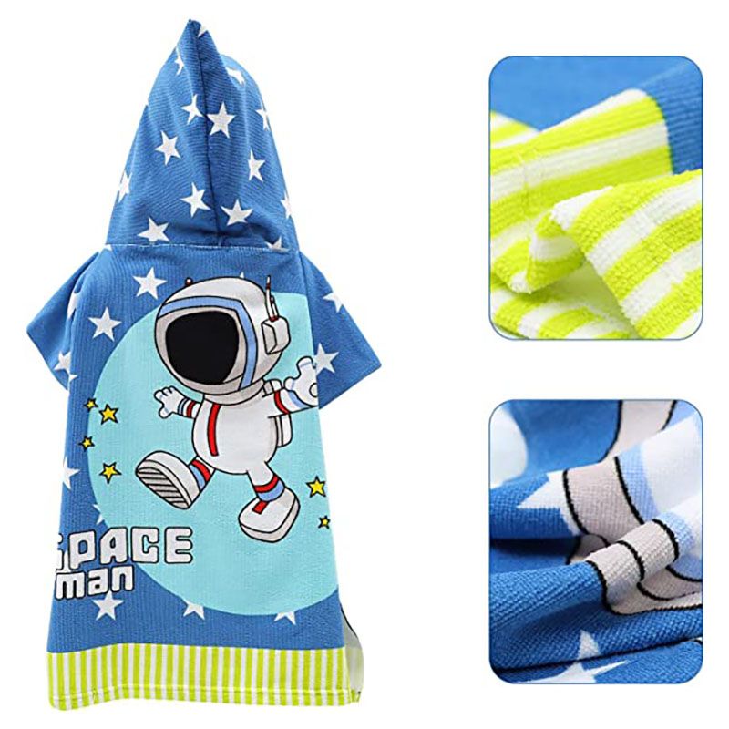 UKR - Spaceman Printed Kids Hooded Towel - 60x120 cm