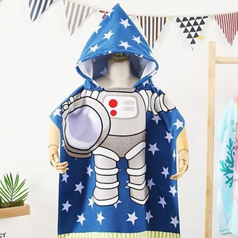 UKR - Spaceman Printed Kids Hooded Towel - 60x120 cm