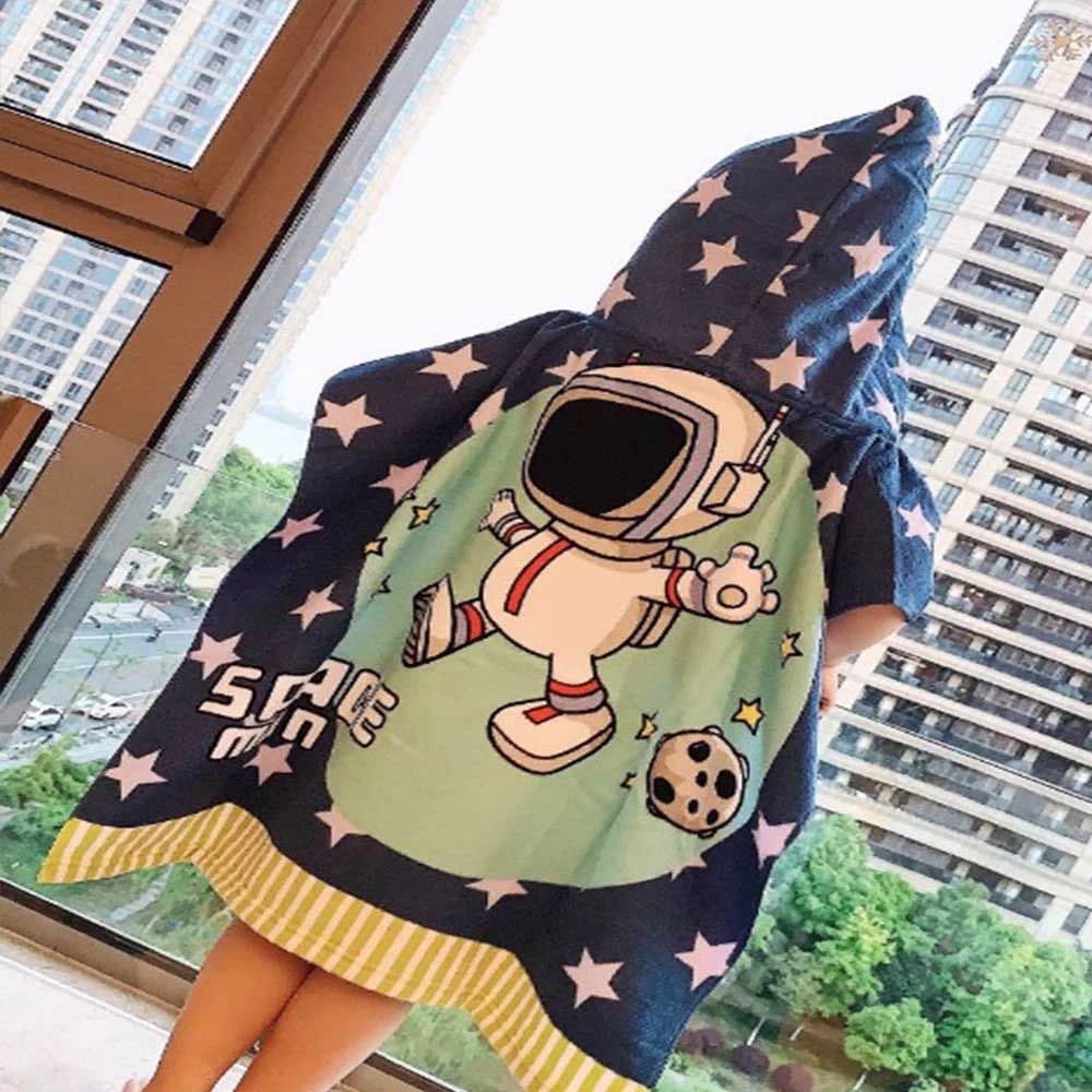 UKR - Spaceman Printed Kids Hooded Towel - 60x120 cm