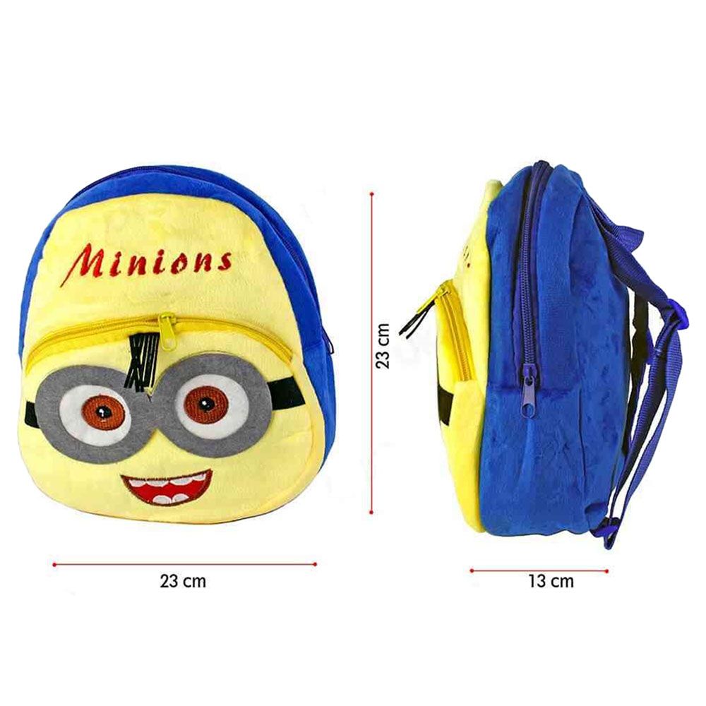 UKR - Minions Plush Mini Backpack - Yellow/Blue - 9-inch