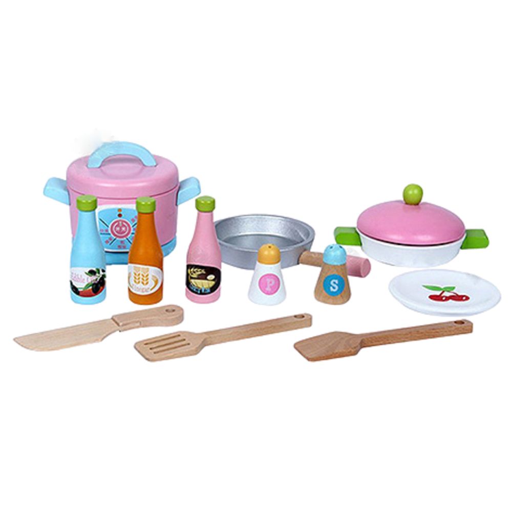 UKR - Wooden Kitchen With Washing Machine - Pink