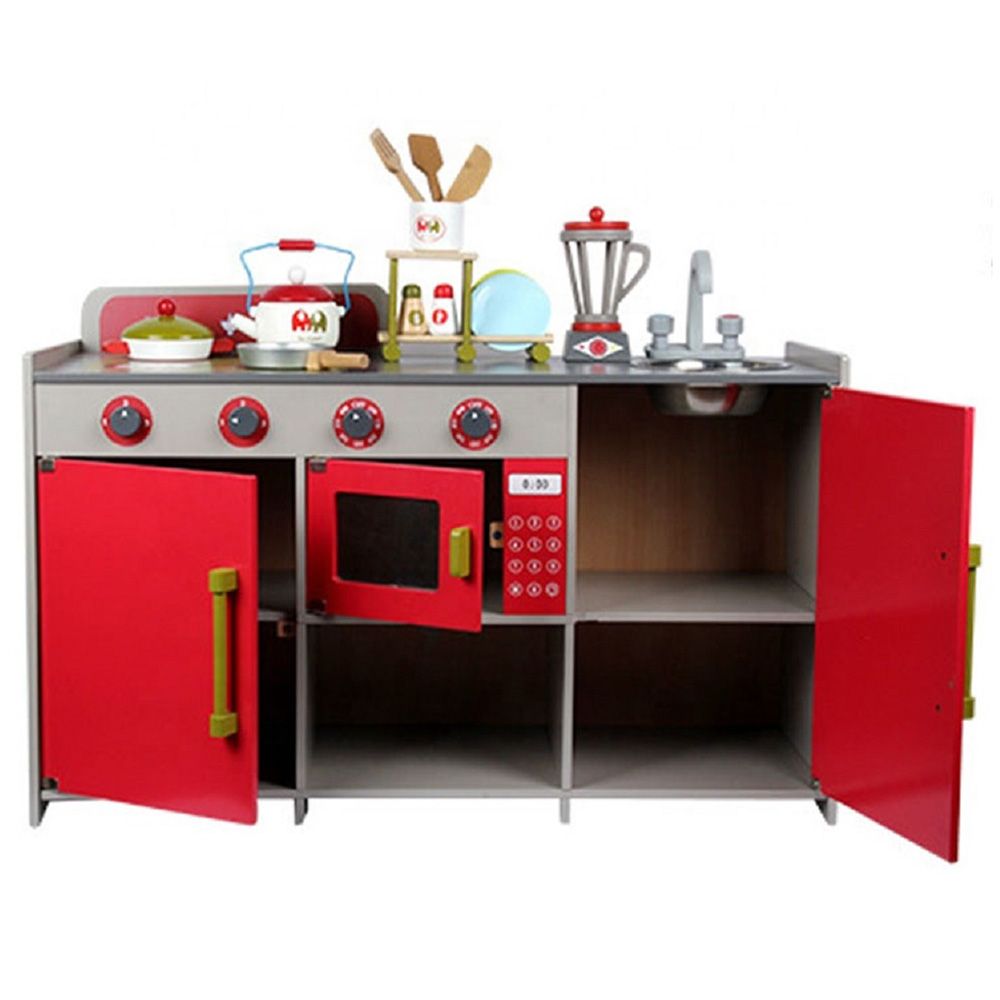 UKR - Wooden European Kitchen - Red