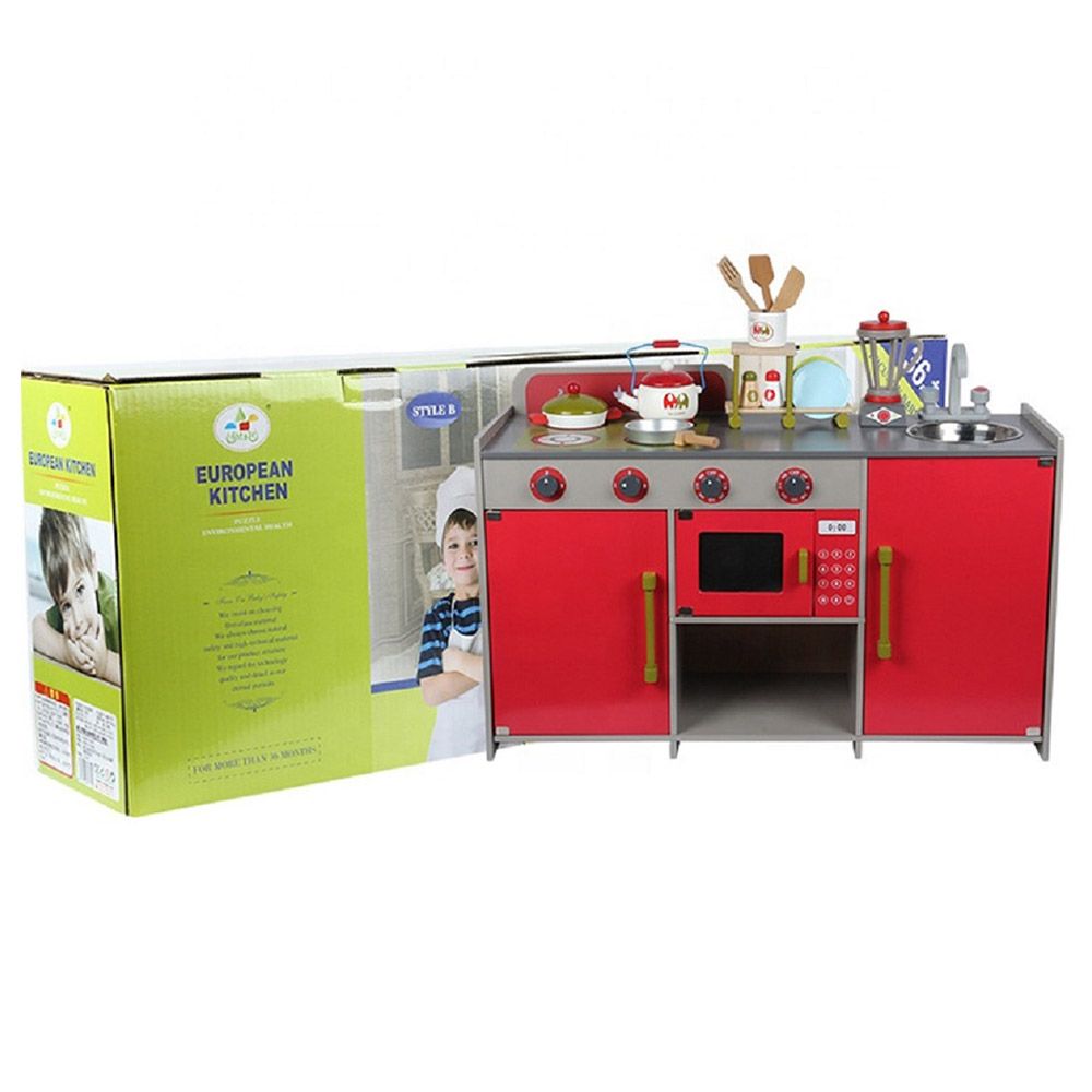 UKR - Wooden European Kitchen - Red