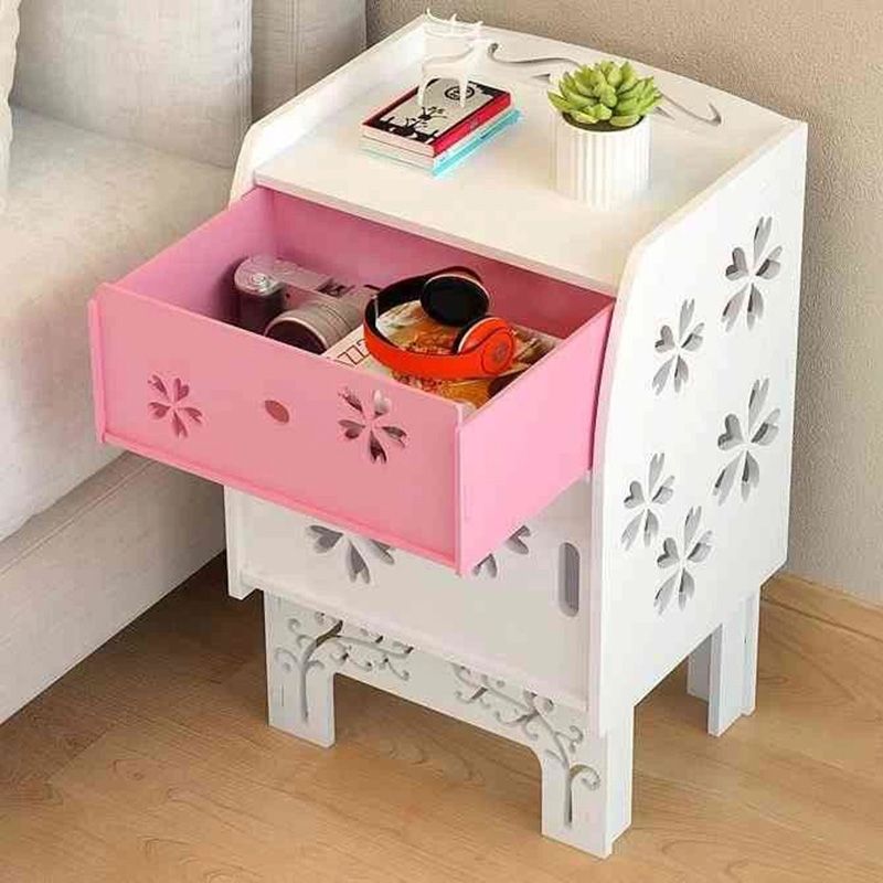 UKR - Bedside Table - Pink/White