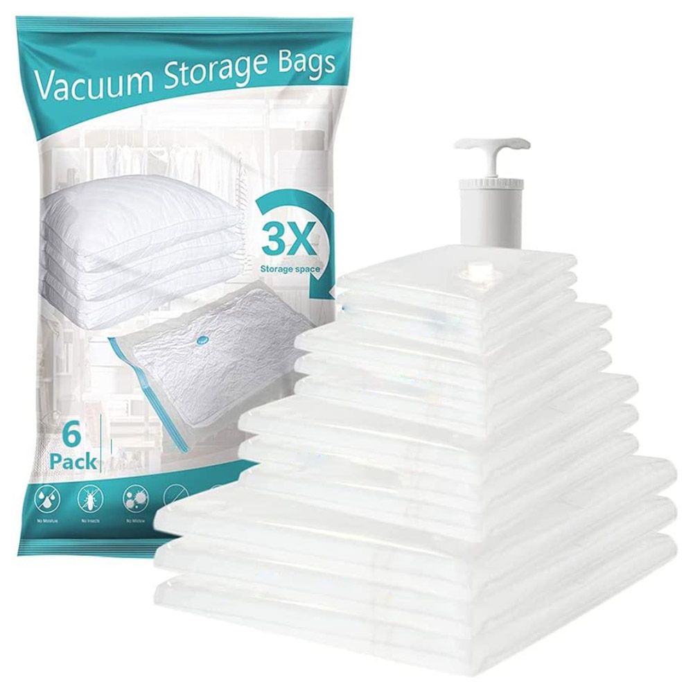 UKR - Vacuum Storage Bags - Clear - 6pcs - Jumbo - 80x100 cm