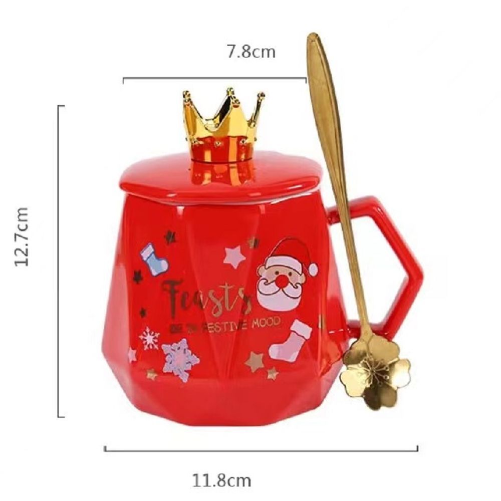 UKR - Festive Mug W/ Spoon - Red