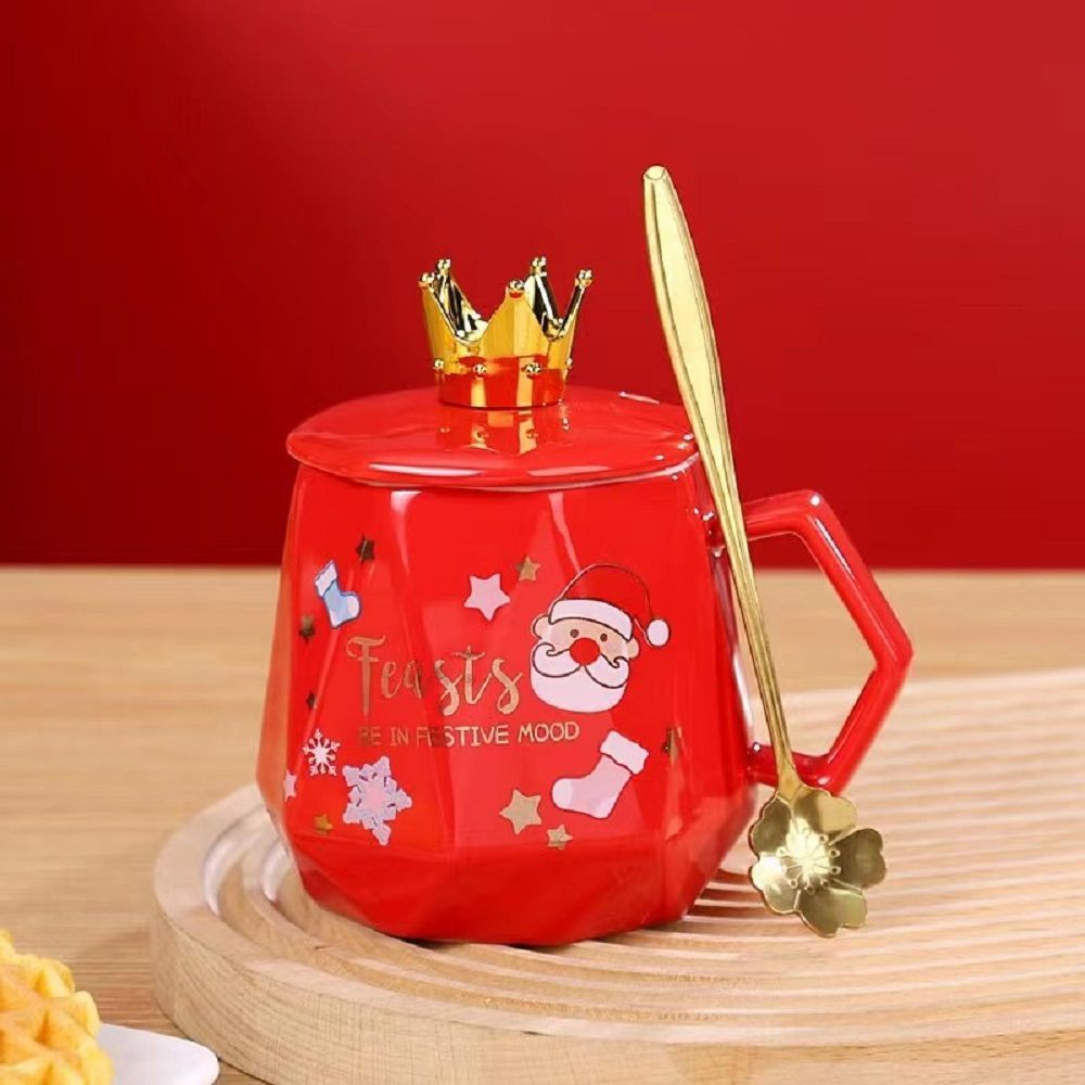 UKR - Festive Mug W/ Spoon - Red