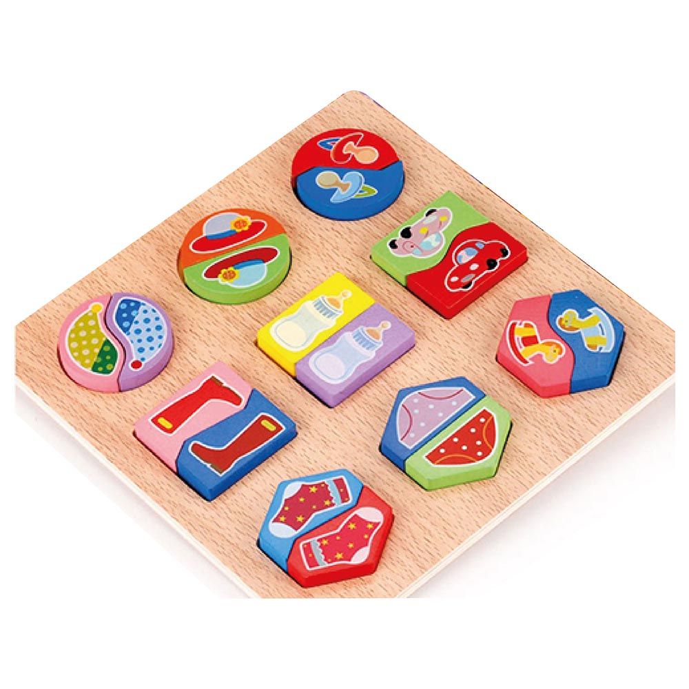 UKR - Wooden Paired Shape Puzzle Baby 9pcs