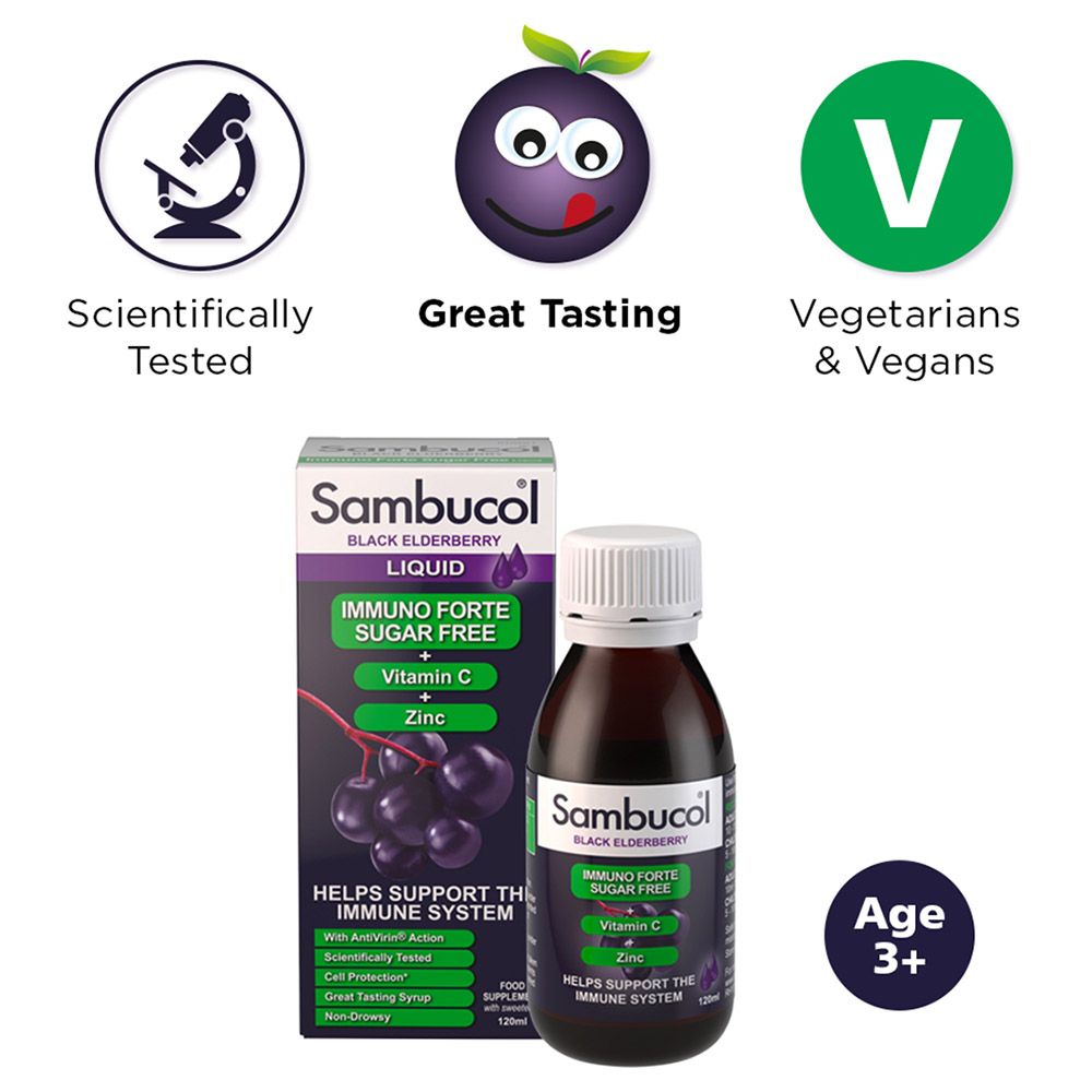 Sambucol - Immuno Forte Sugar Free Syrup Vitamin C 120ml