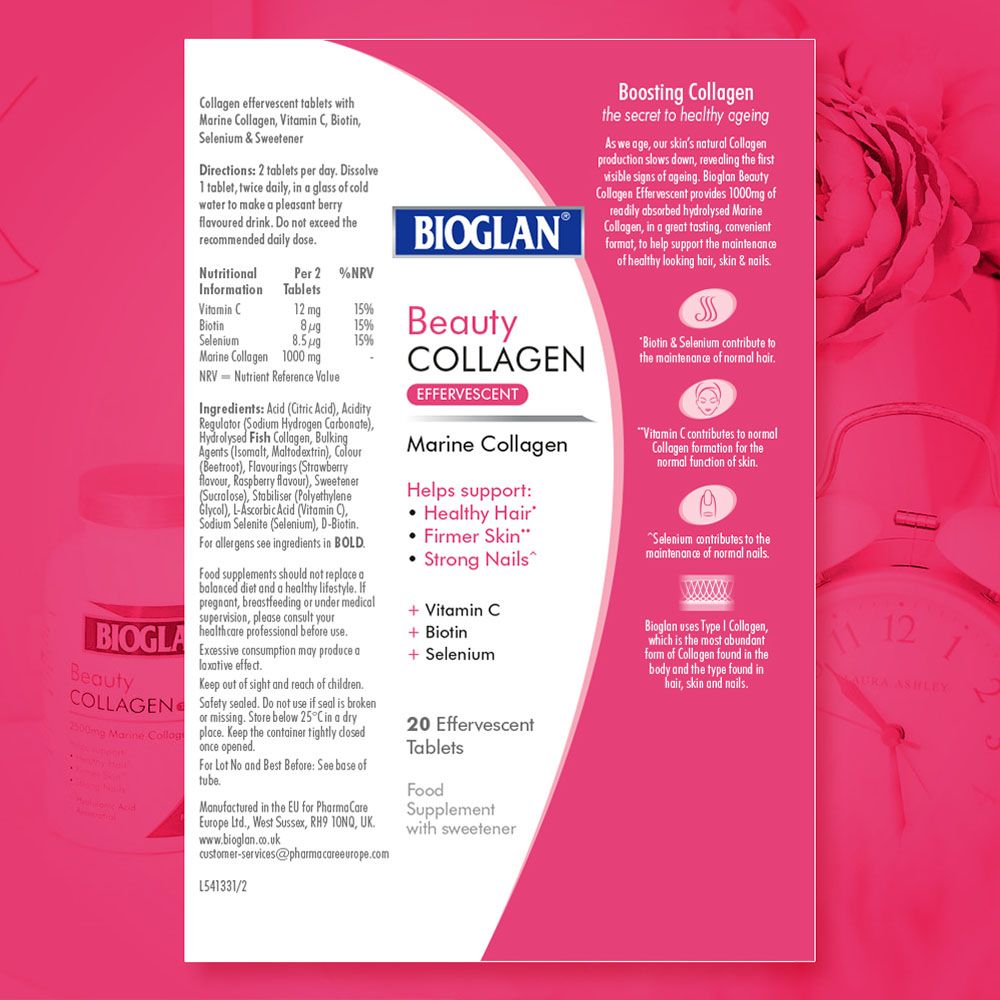 Bioglan - Collagen Effervescent Tablets 1000mg Vitamin C 20'S