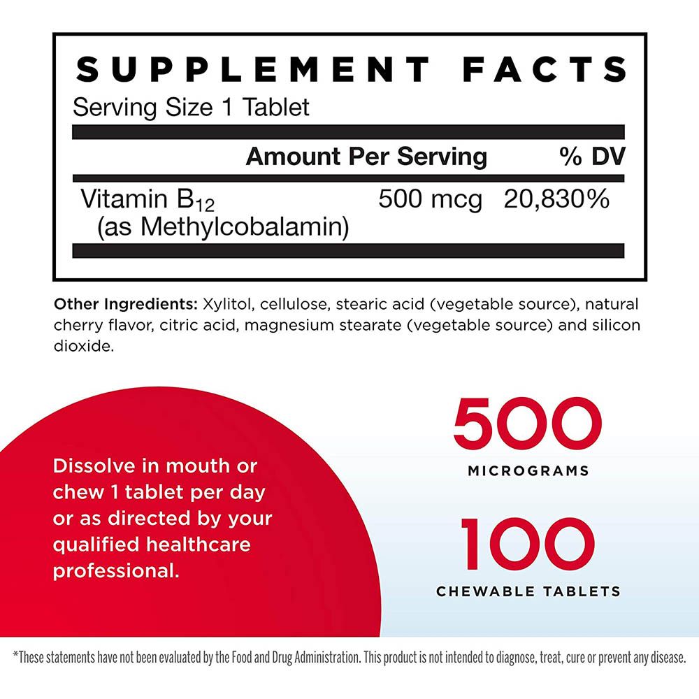 Jarrow Formulas - Methyl B-12 Vitamin B12 Tablets 500mcg - 100s