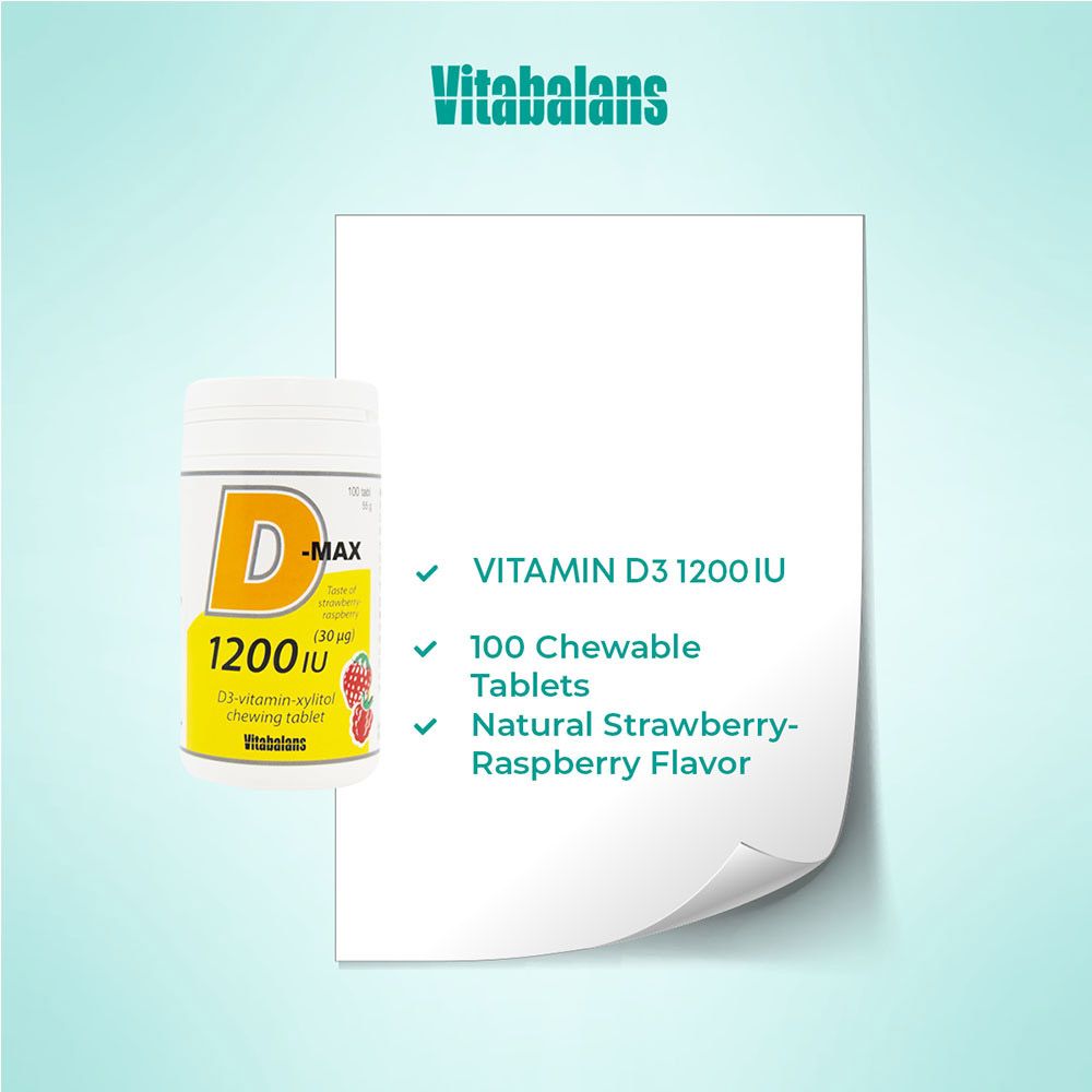 VITABALANS - D-Max Vitamin D3 1200 IU - 100 Tablets