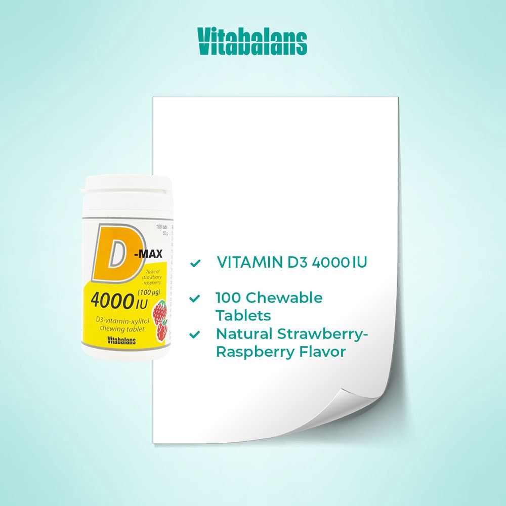 VITABALANS - D-Max Vitamin D3 4000 IU - 100 Tablets