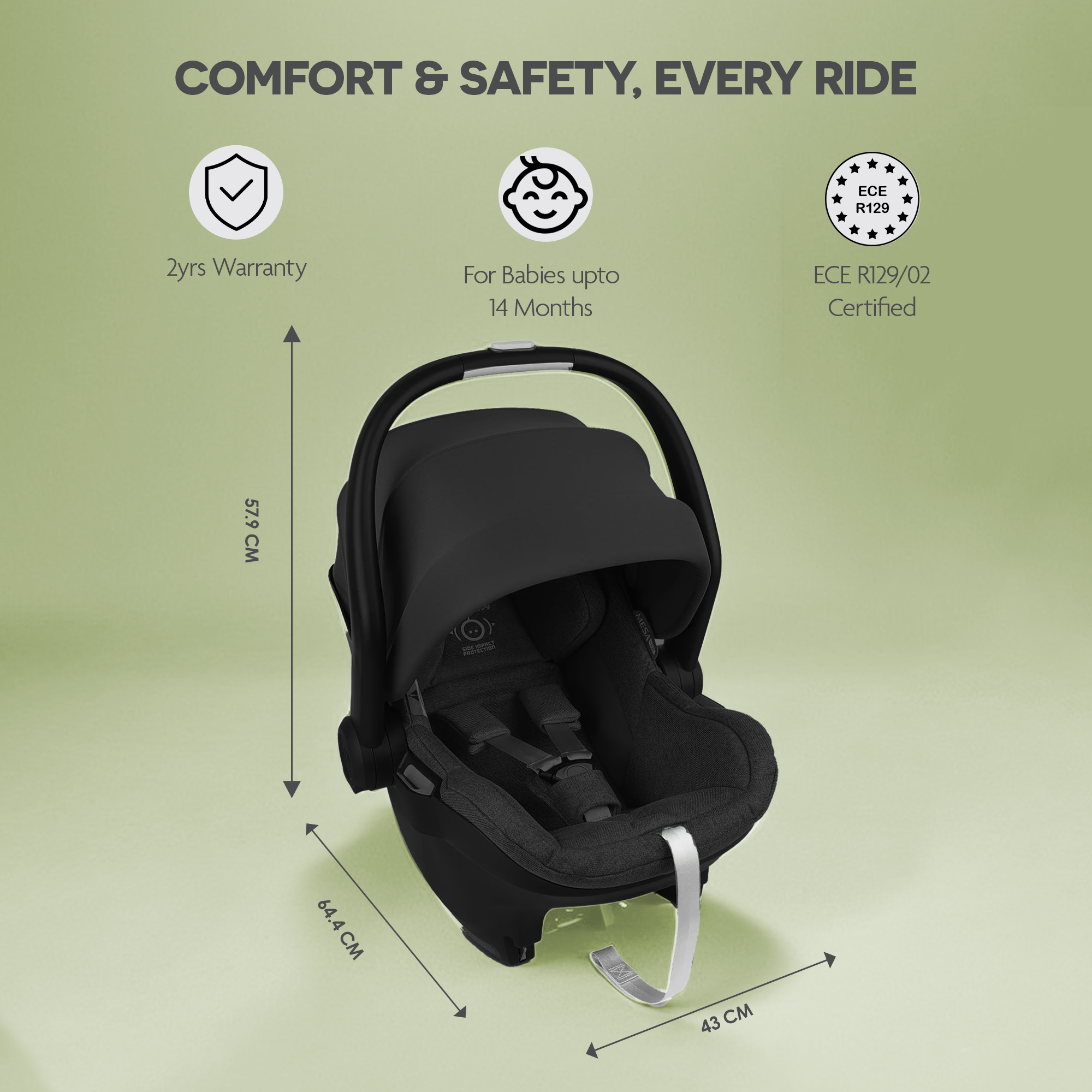 Uppababy - Mesa i-Size Infant Car Seat - Jake - Charcoal