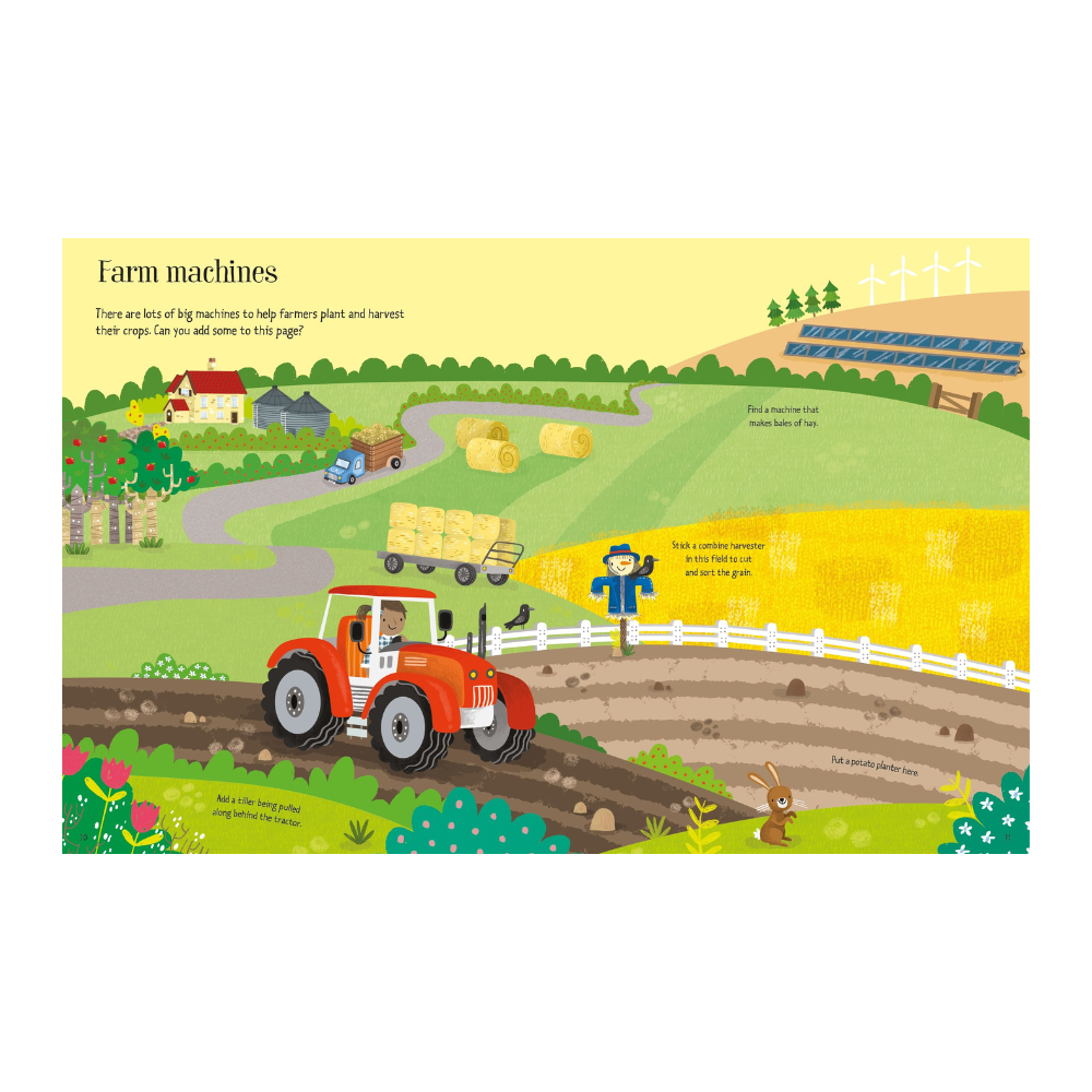 كتب أسبورن-  كتاب "Farm Farm sticker book"  