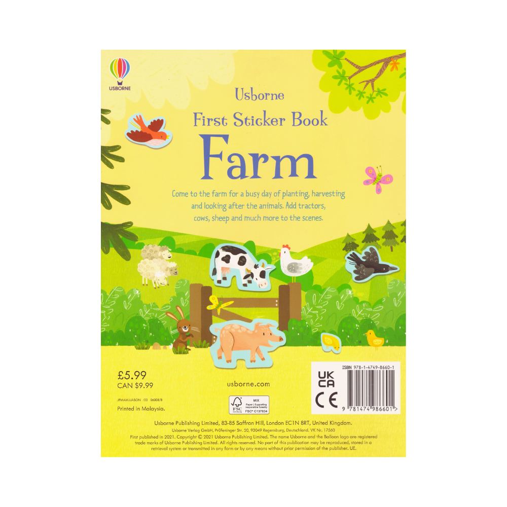 كتب أسبورن-  كتاب "Farm Farm sticker book"  