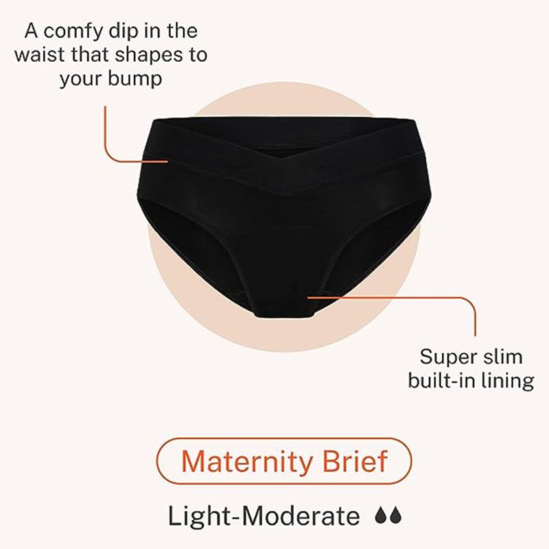 Modibodi - Maternity Brief Light-Moderate - Black