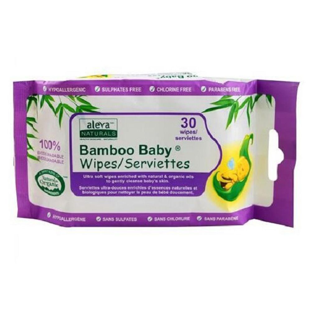 AlevaNaturals - Bamboo Baby Wipes Travel Pack 30's