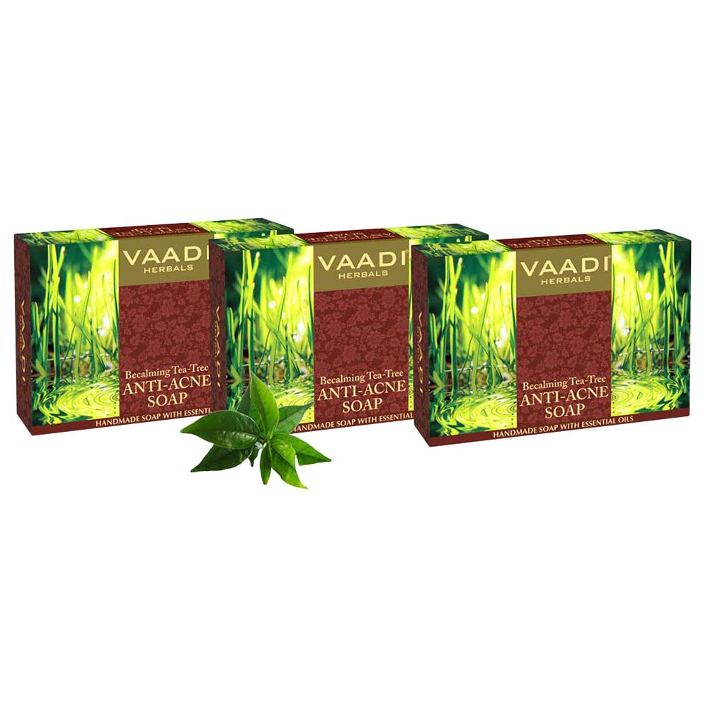 Vaadi Herbals Organic Becalming Tea Tree Soap W/ Clove Oil 3x75g