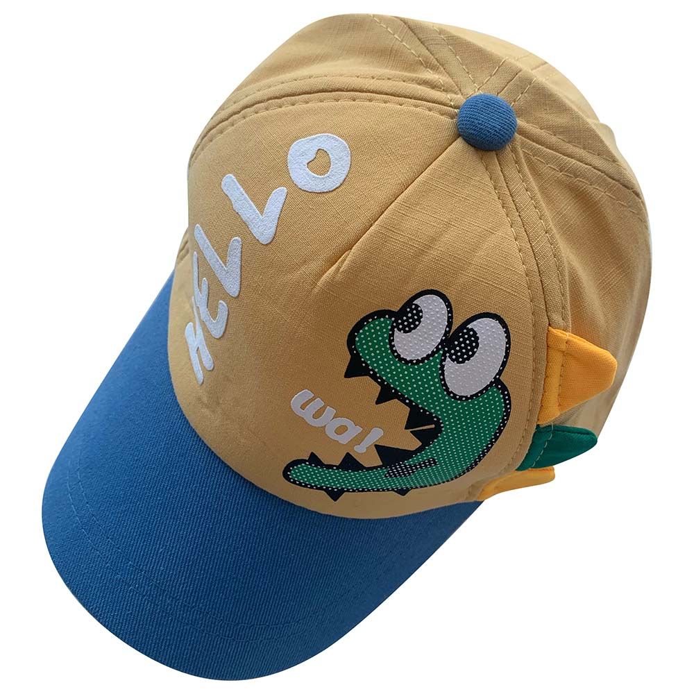 The Girl Cap - Kids Cap - Hello Dinosaur Yellow