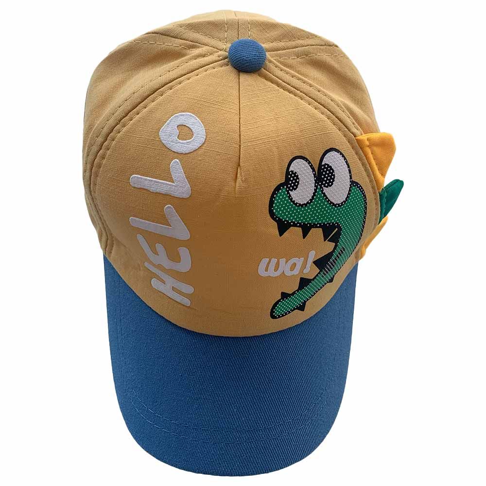 The Girl Cap - Kids Cap - Hello Dinosaur Yellow