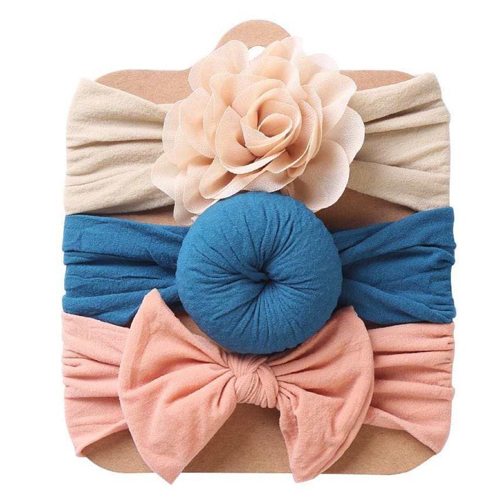 The Girl Cap - 3pc-Set - Solid Headband Assorted - Off White