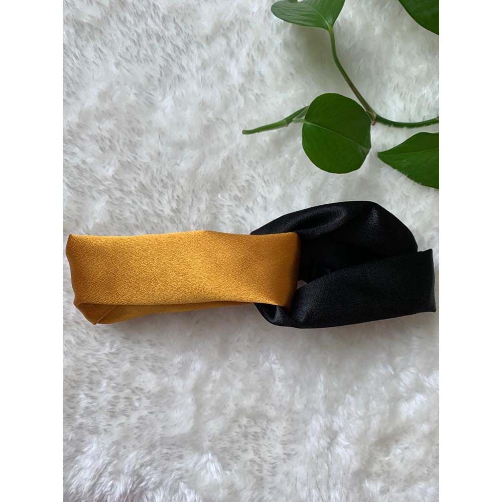 The Girl Cap - Twisted Headband - Black Yellow