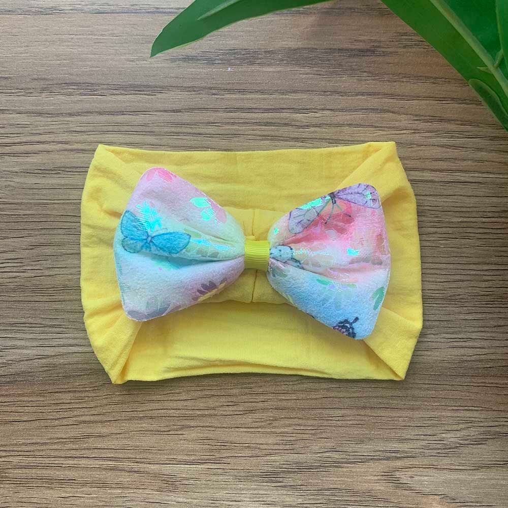 The Girl Cap - Baby Butterfly Headband -Yellow