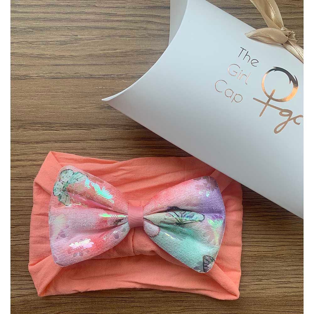 The Girl Cap - Baby Butterfly Headband - Peach