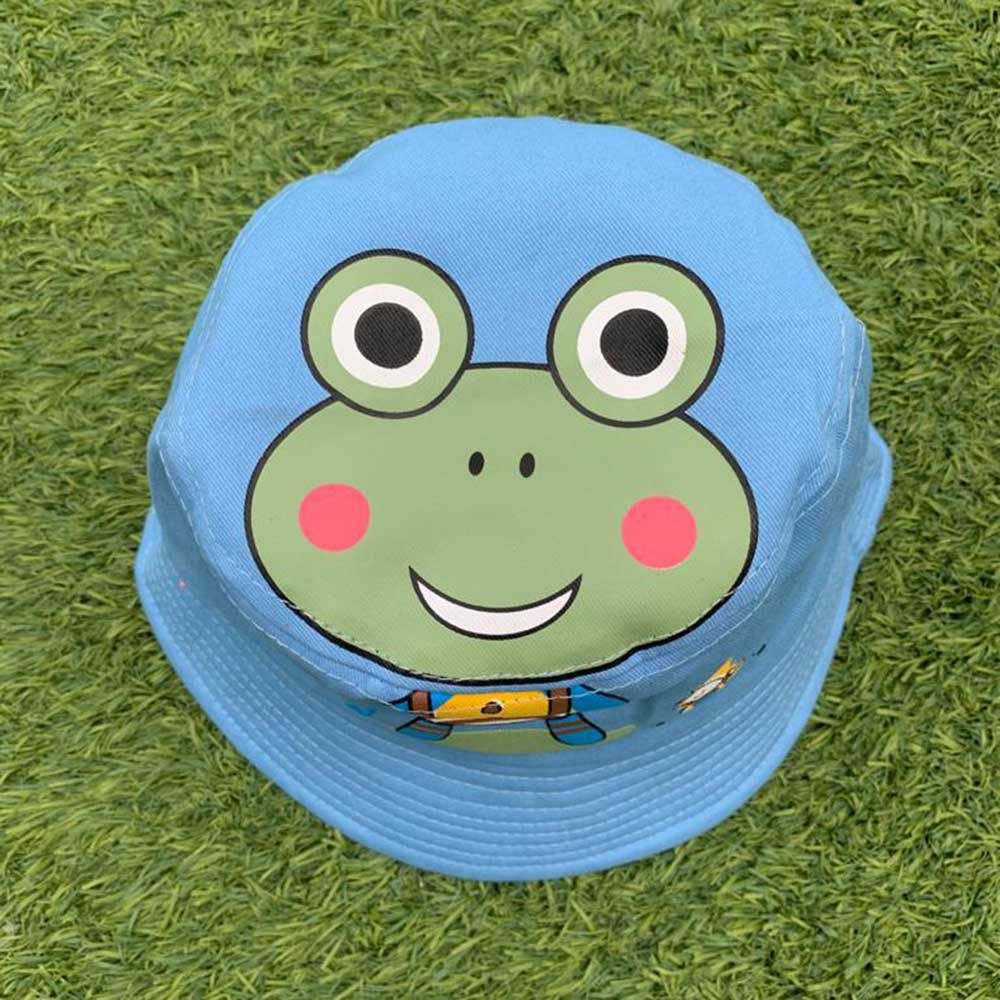 The Girl Cap - Frog Print Kids Hat - Blue