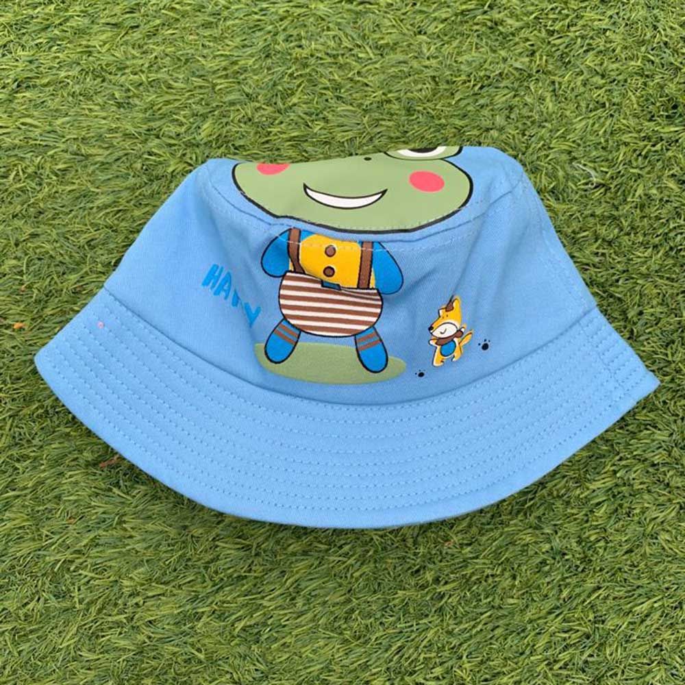 The Girl Cap - Frog Print Kids Hat - Blue