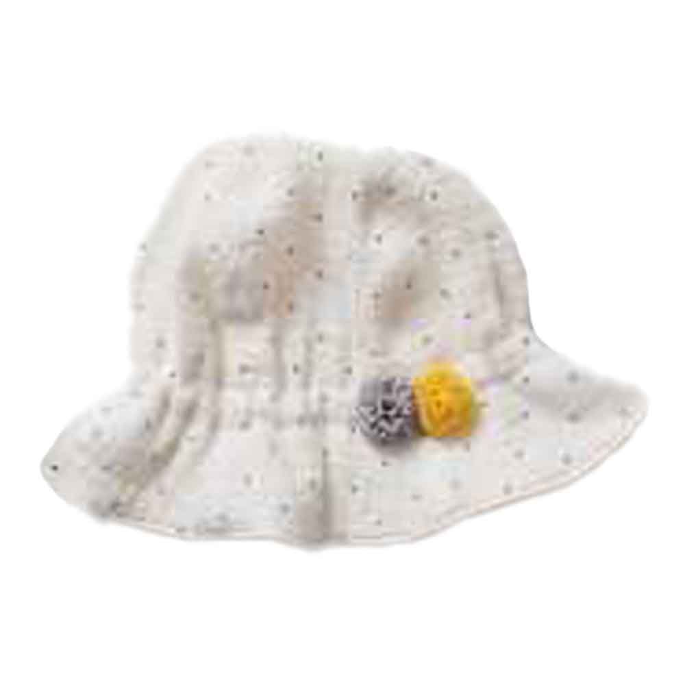 The Girl Cap - Kids Reversible Hat - White Polka