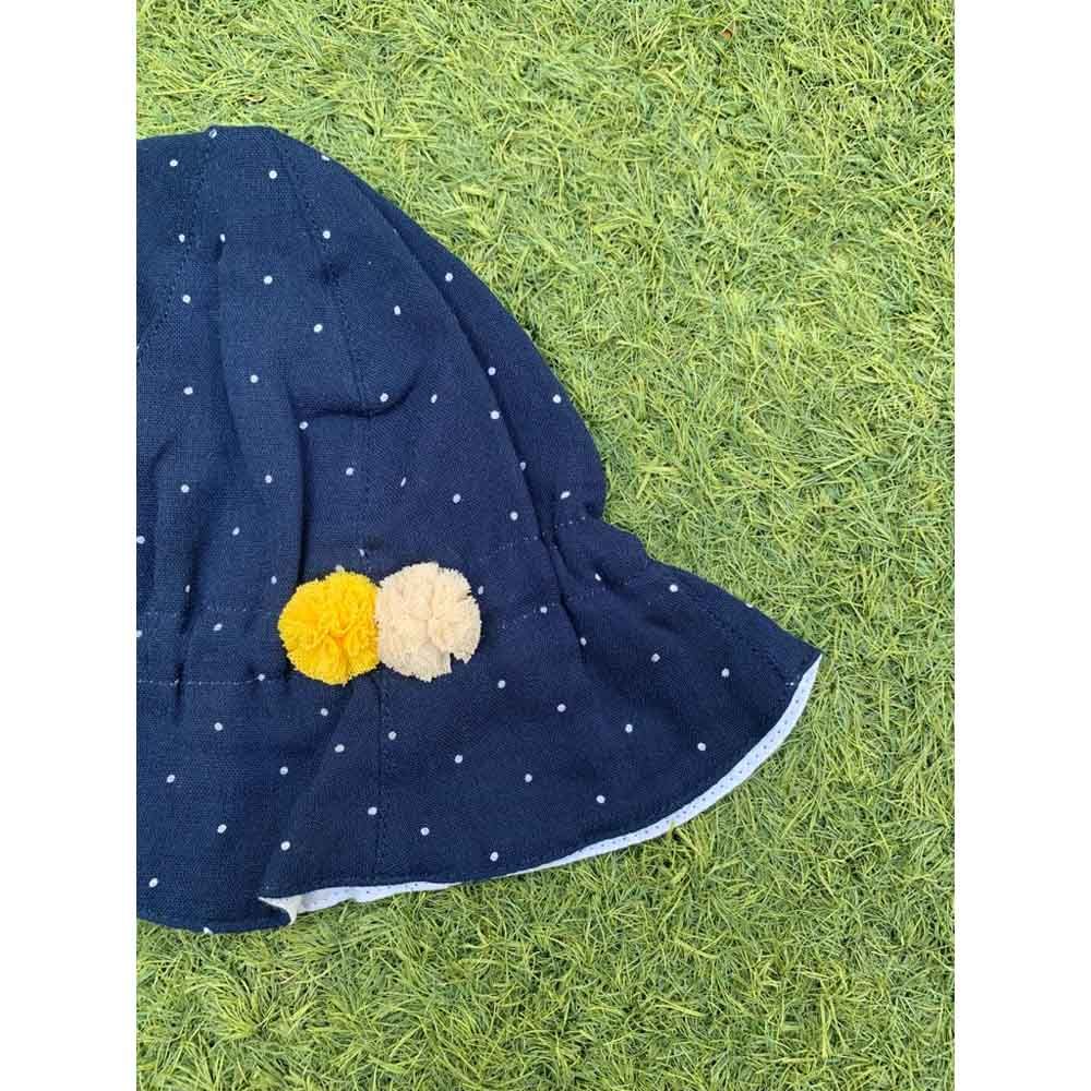 The Girl Cap - Kids Reversible Hat - Blue Polka